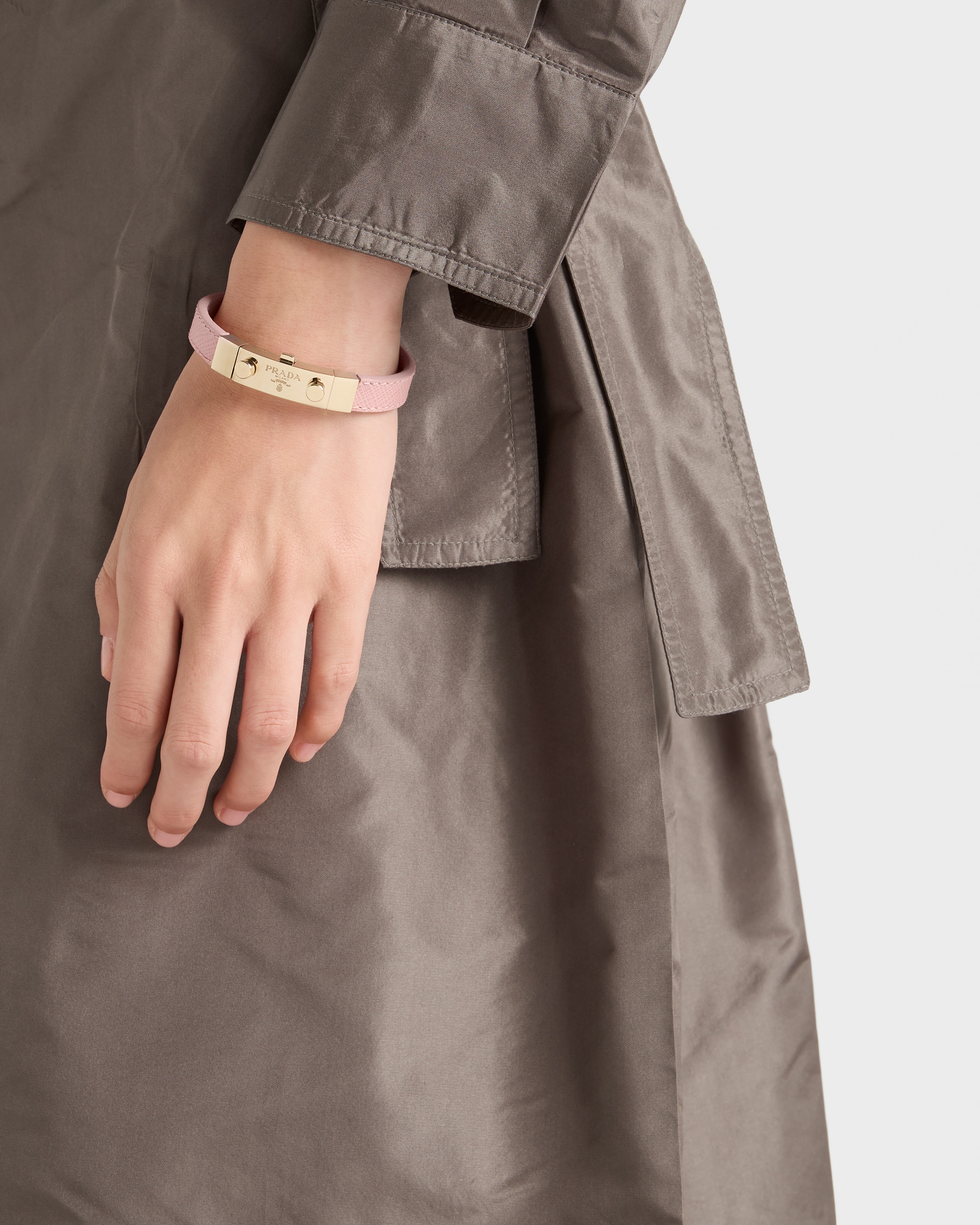Peach Saffiano Leather Bracelet | PRADA - United States