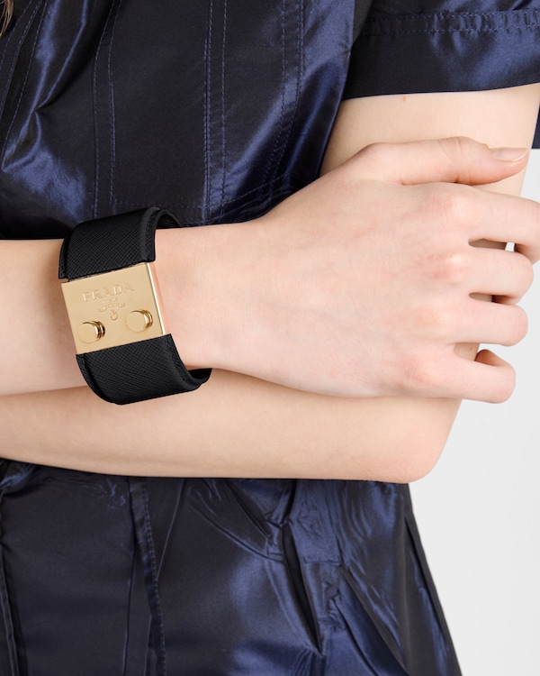 Metal and Saffiano leather bracelet Metal and Saffiano leather bracelet