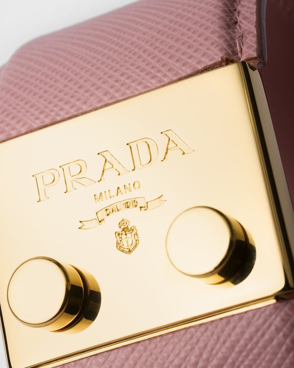 Brazalete en metal y piel Saffiano Brazalete en metal y piel Saffiano