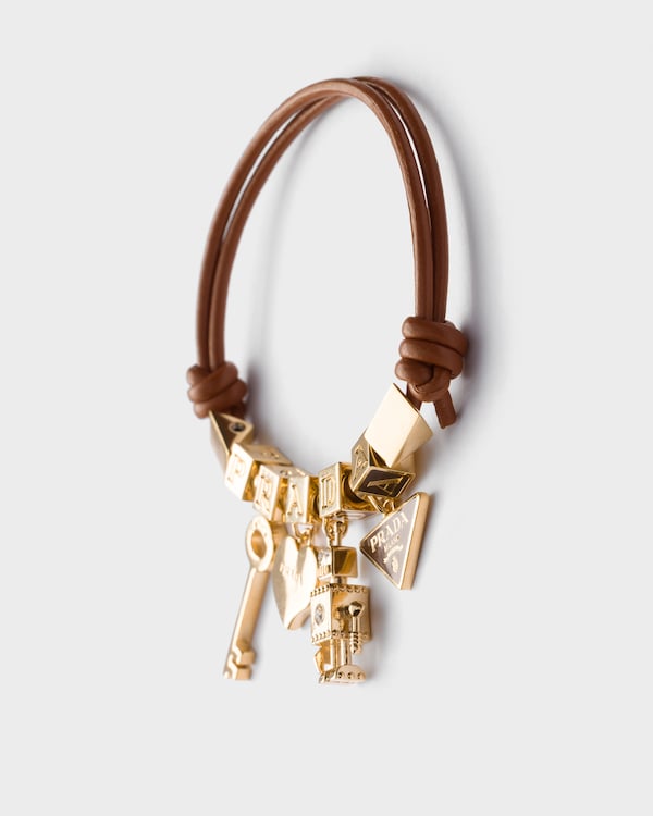 Bracelet en cuir nappa et métal - Cognac Bracelet en cuir nappa et métal - Cognac