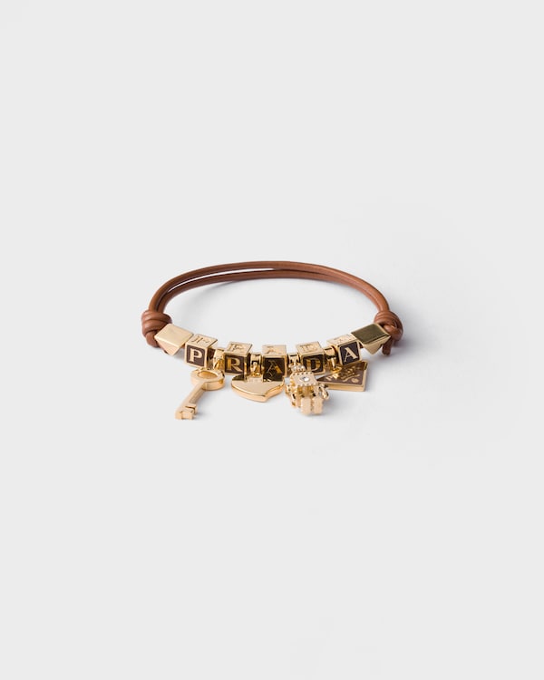 Bracelet en cuir nappa et métal - Cognac Bracelet en cuir nappa et métal - Cognac