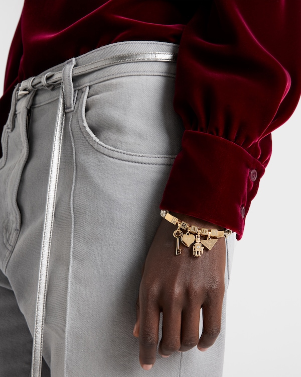 Nappa leather and metal bracelet Nappa leather and metal bracelet