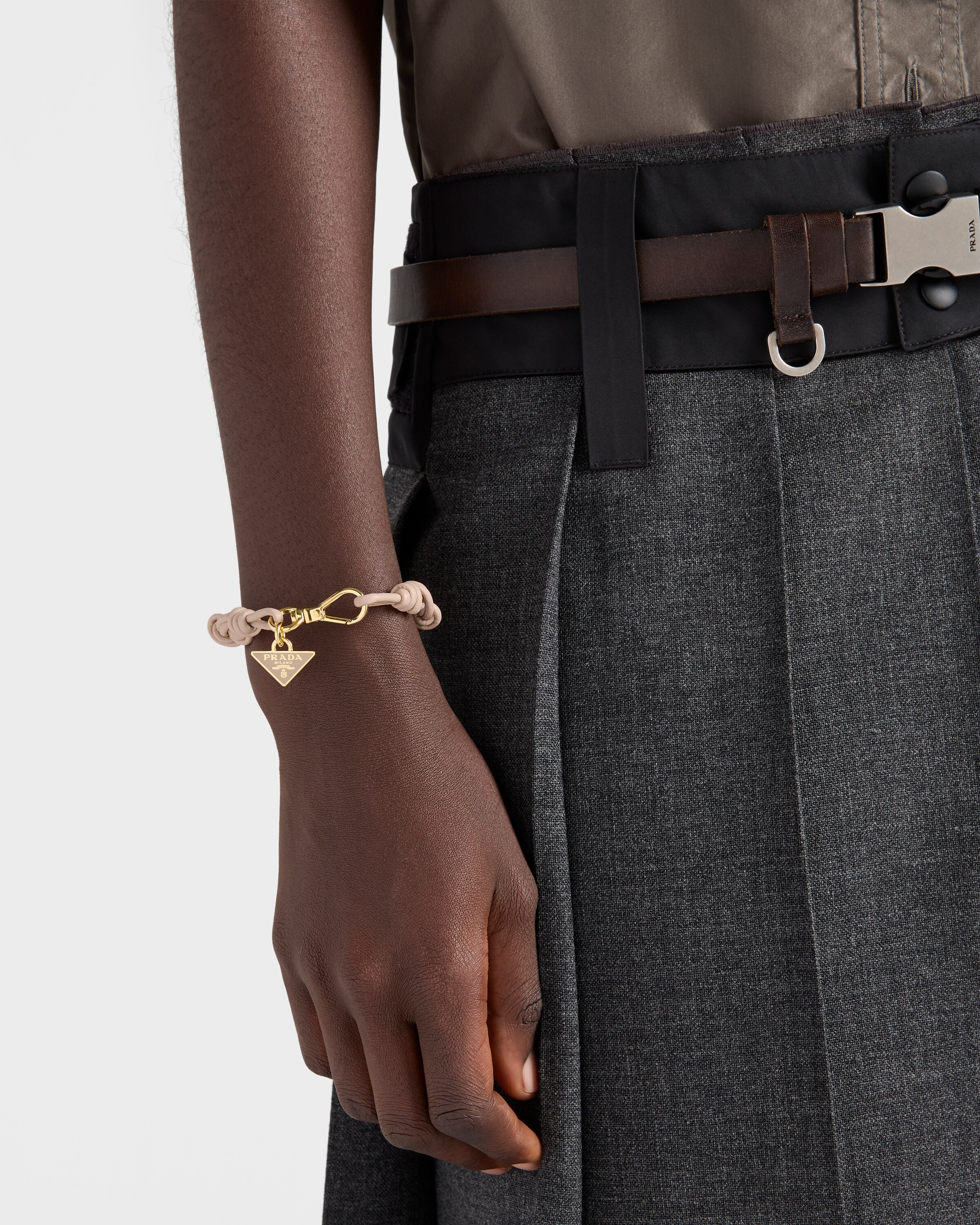 ピンクベージュ ナッパレザー ブレスレット | PRADA