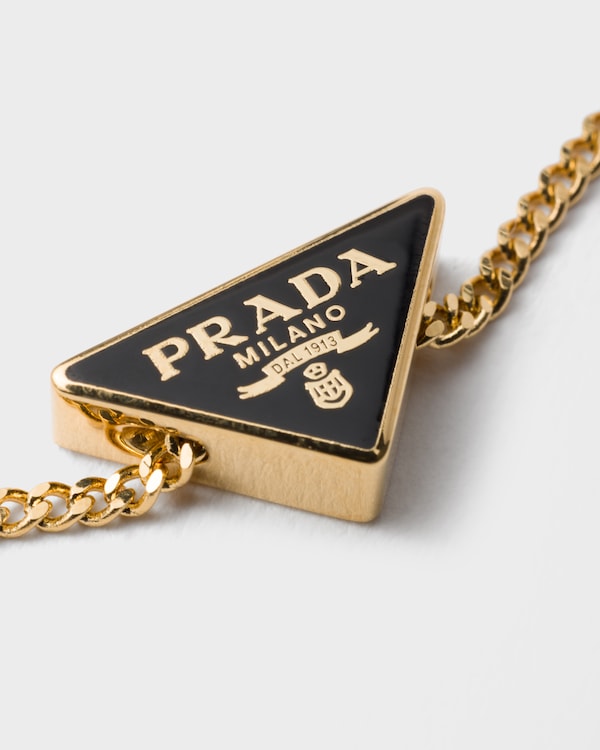 Enameled metal bracelet - Gold/Black Enameled metal bracelet - Gold/Black