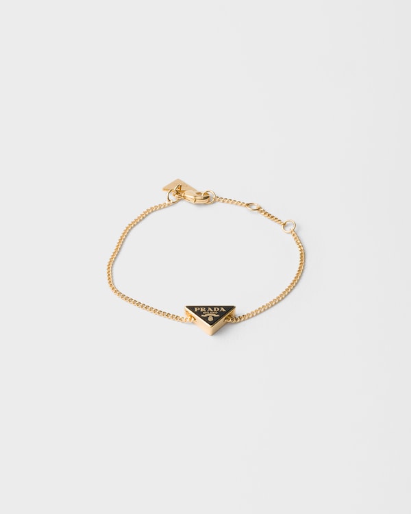 Enameled metal bracelet - Gold/Black Enameled metal bracelet - Gold/Black