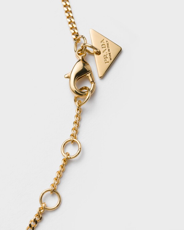 Enameled metal bracelet - Gold/White Enameled metal bracelet - Gold/White