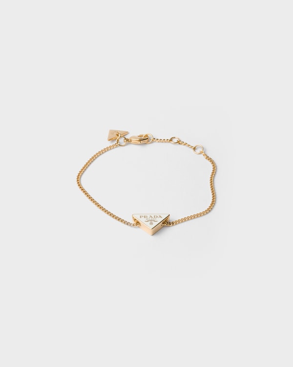 Enameled metal bracelet - Gold/White Enameled metal bracelet - Gold/White