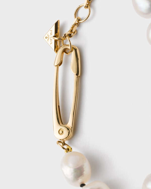 Metal bracelet with pearls - Gold/Pearl Metal bracelet with pearls - Gold/Pearl