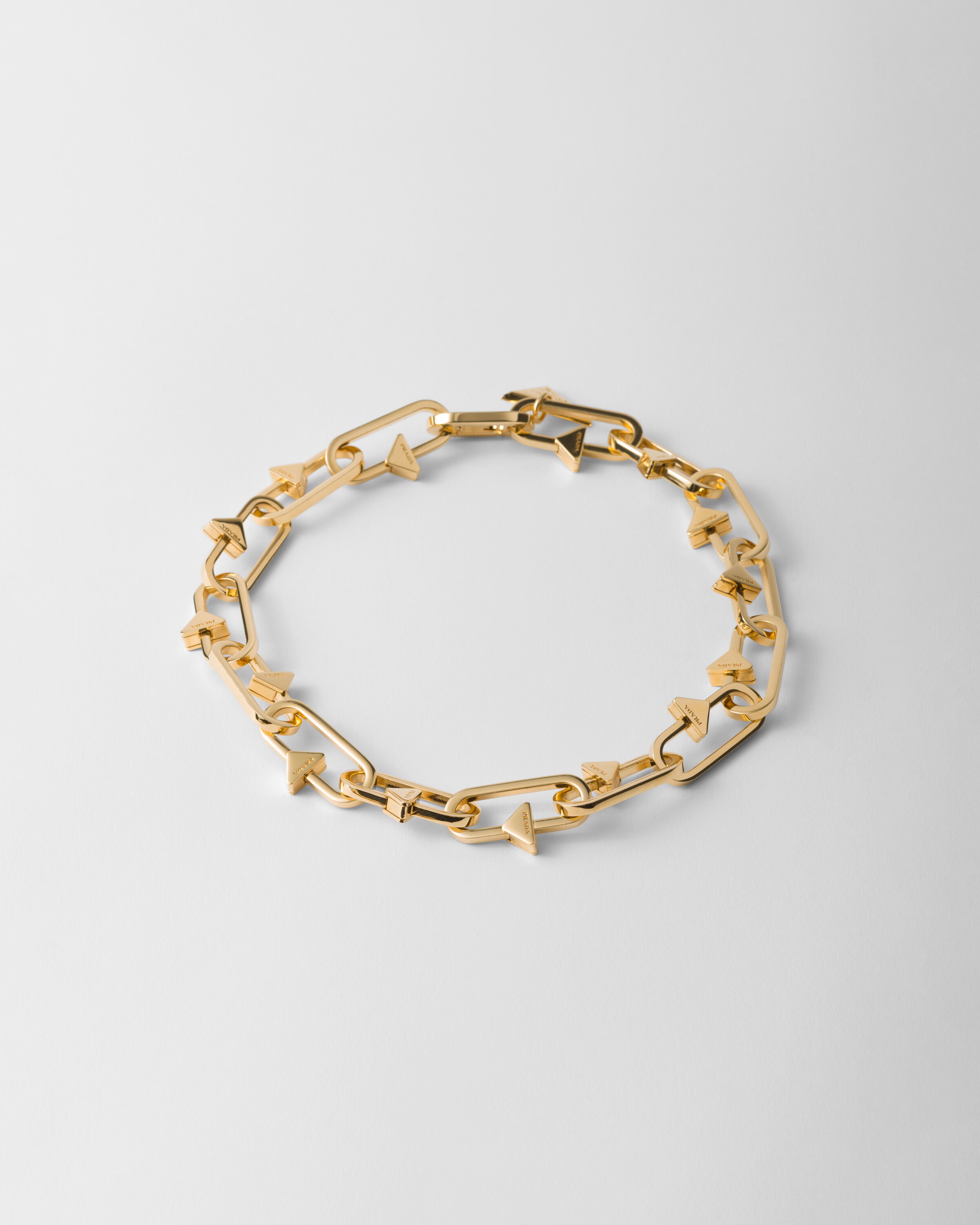 Prada Metal Necklace In Gold