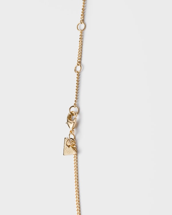 Enameled metal necklace - Gold/Aviation Blue Enameled metal necklace - Gold/Aviation Blue