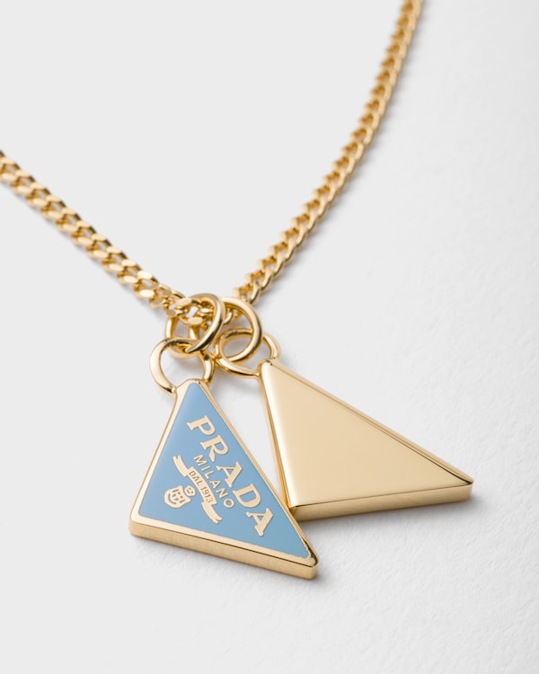 エナメル メタル ネックレス - ゴールド/チェレステブルー エナメル メタル ネックレス - ゴールド/チェレステブルー