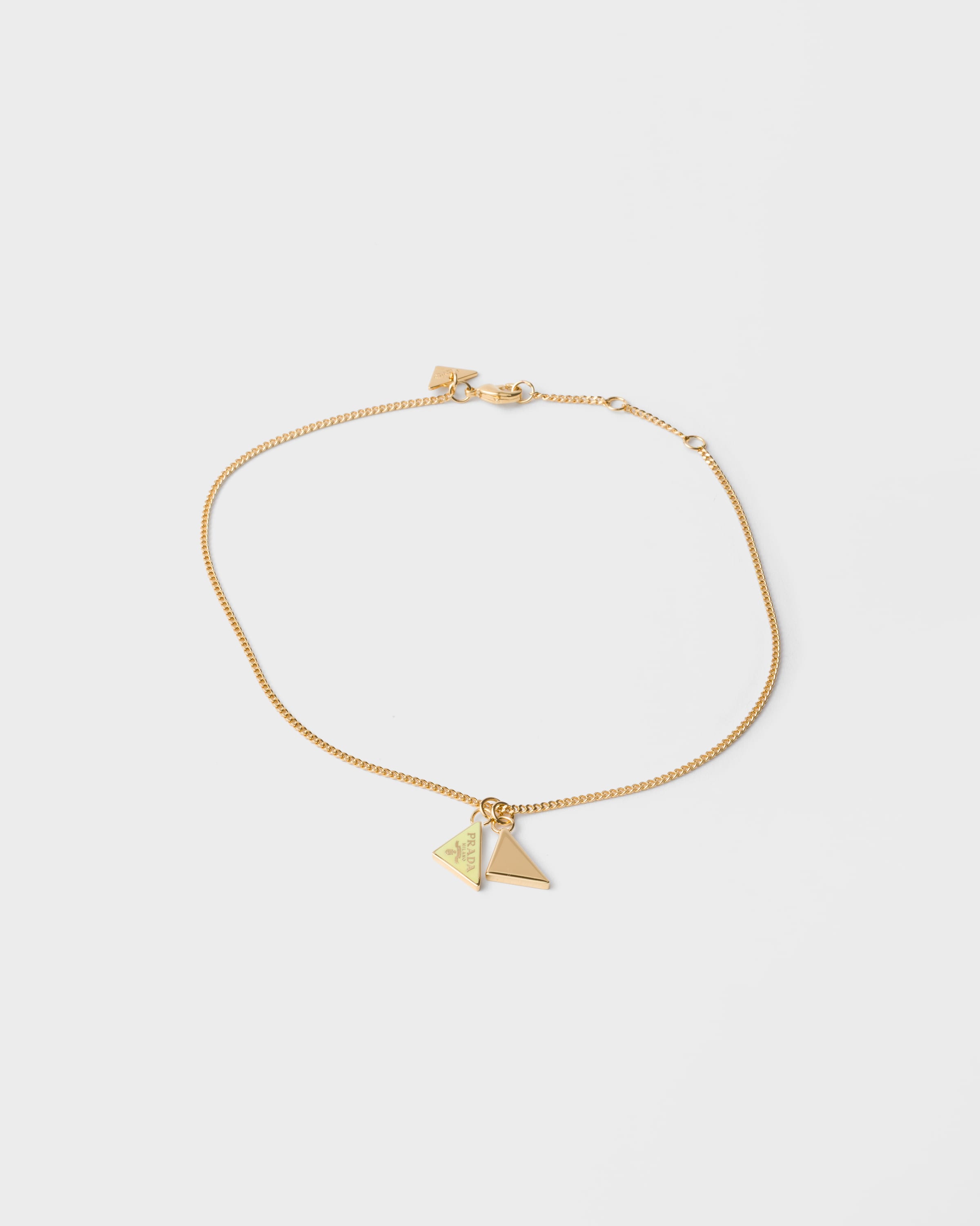 ゴールド/ダフォディル エナメル メタル ネックレス | PRADA