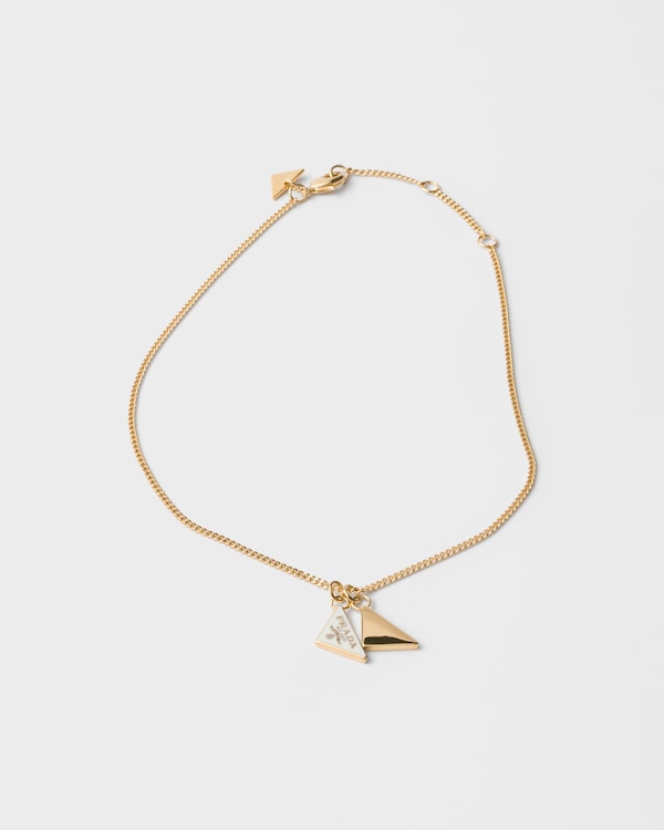 에나멜 메탈 목걸이 - 골드/화이트 에나멜 메탈 목걸이 - 골드/화이트