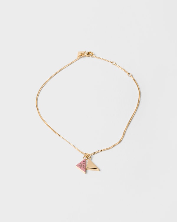 에나멜 메탈 목걸이 - 골드/페탈 핑크 에나멜 메탈 목걸이 - 골드/페탈 핑크