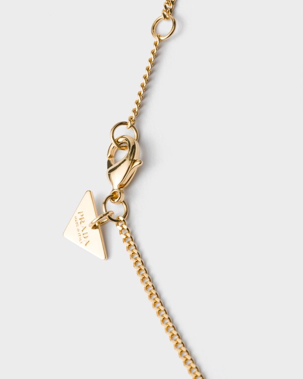 珐琅金属项链 - 金色/红色 珐琅金属项链 - 金色/红色