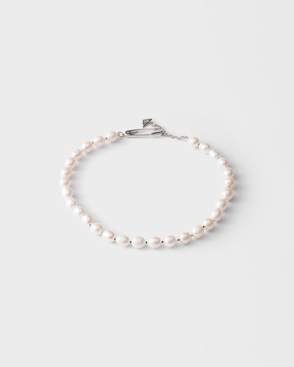 Collier en métal et perle fantaisie - Acier/Perle Collier en métal et perle fantaisie - Acier/Perle