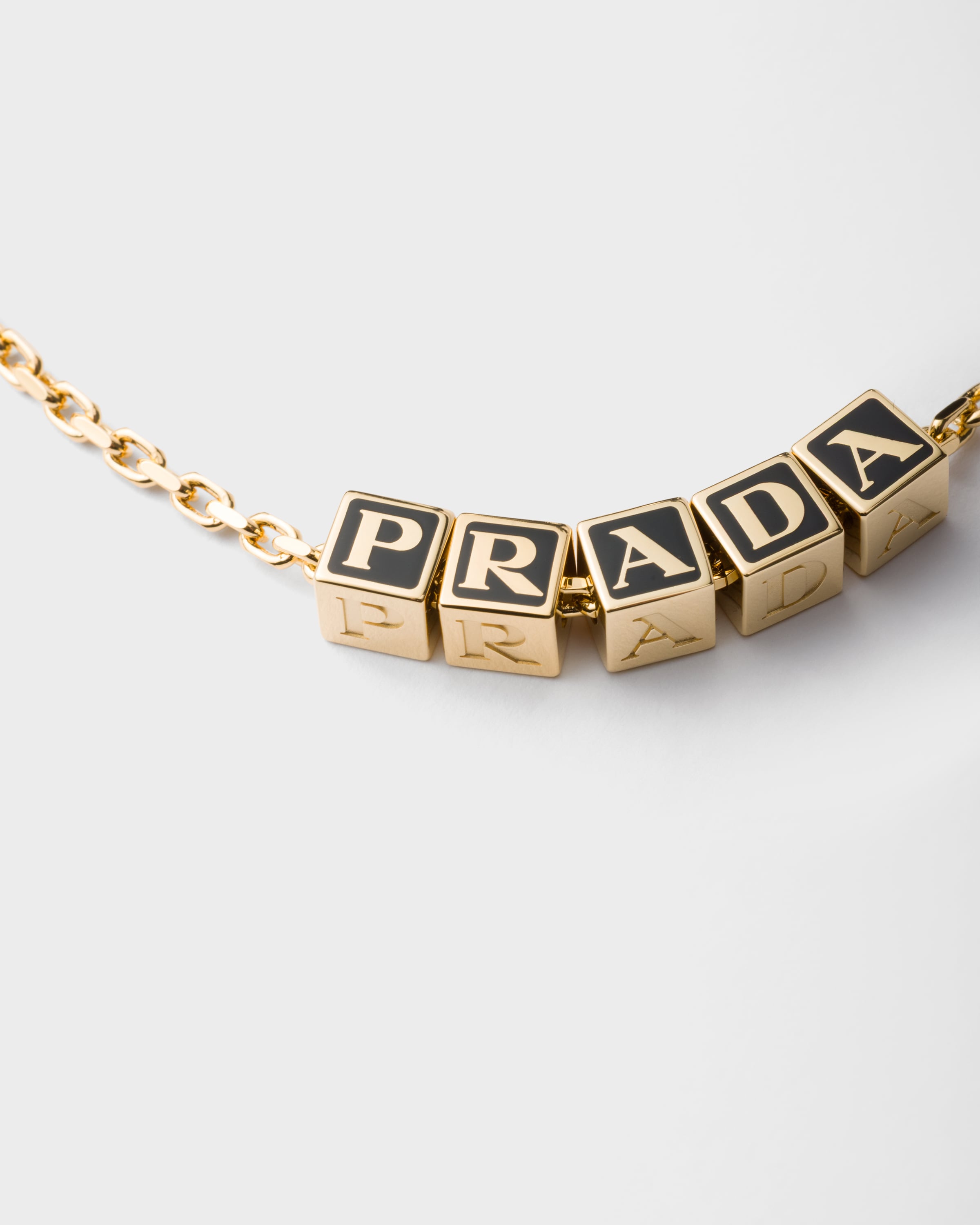 ゴールド/ブラック メタル ネックレス | PRADA - 日本