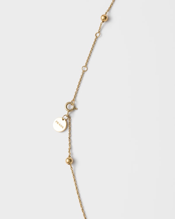 Metal and crochet necklace - Gold/Pink Metal and crochet necklace - Gold/Pink