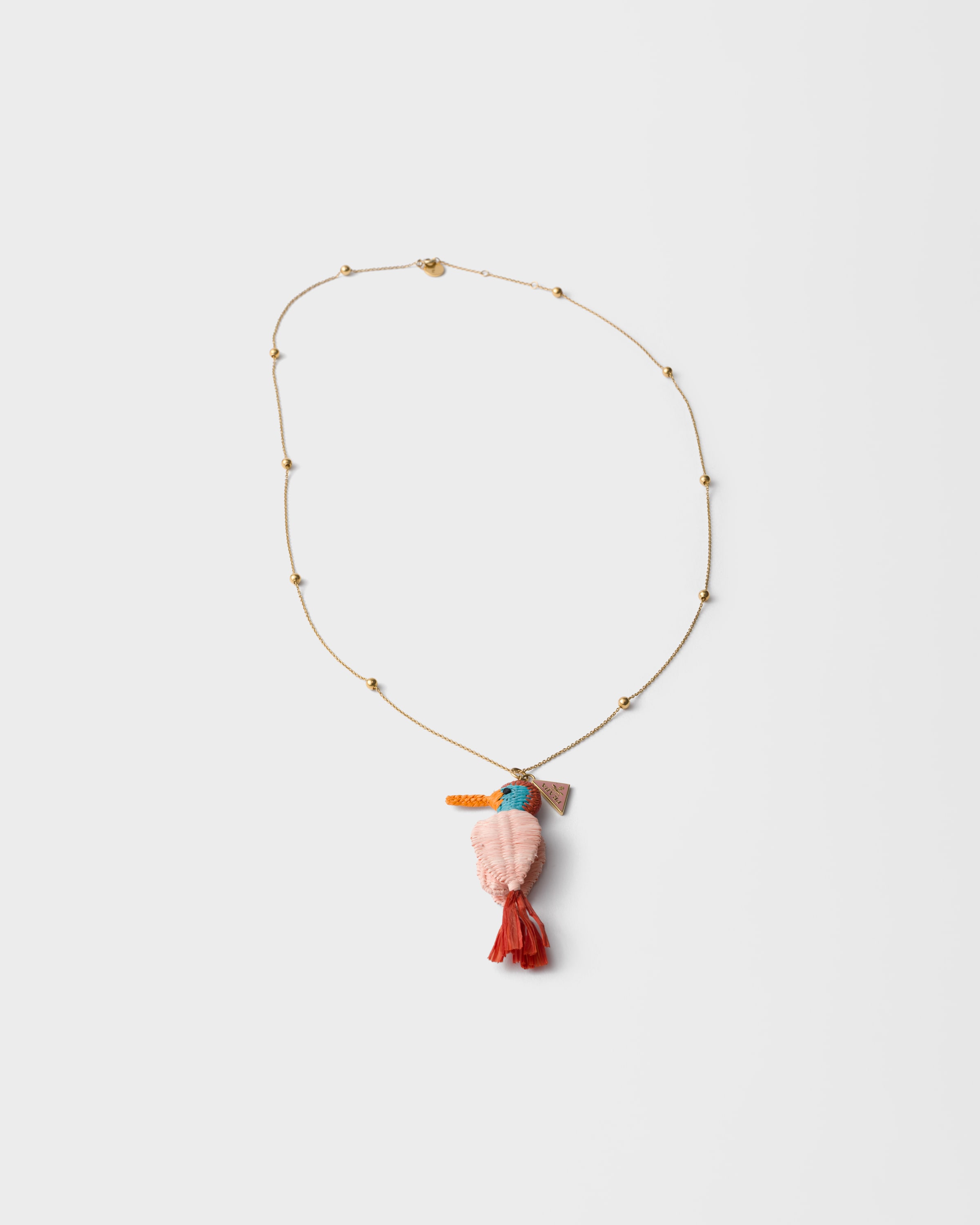 Metal and crochet necklace