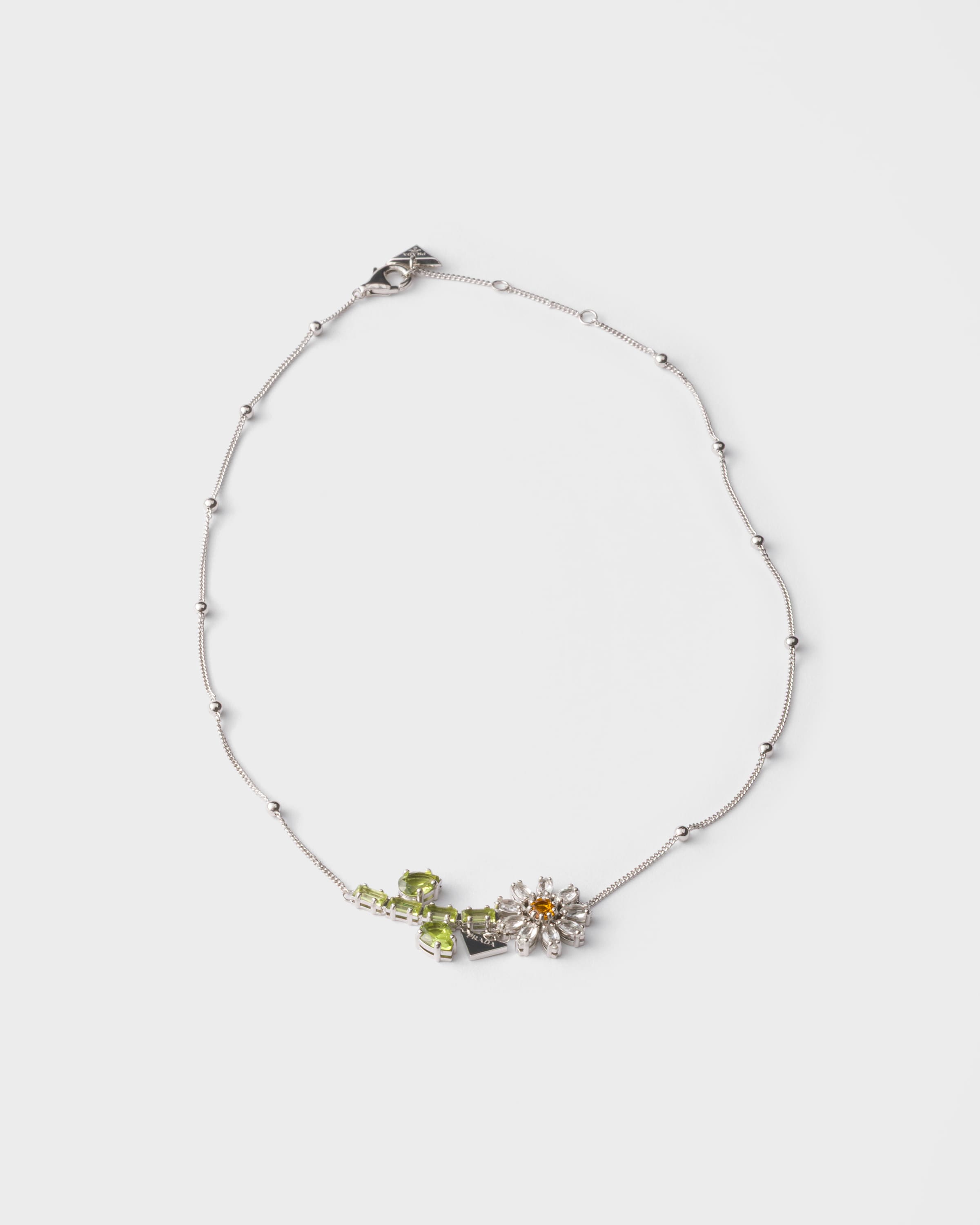 Steel/crystal Metal Necklace With Crystals | PRADA - Turkey