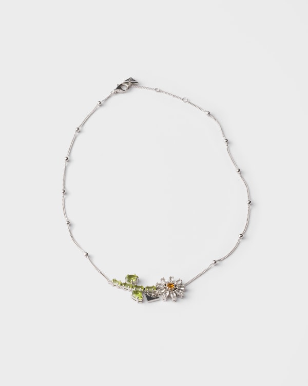 Collier en métal avec cristaux - Acier/Cristal Collier en métal avec cristaux - Acier/Cristal