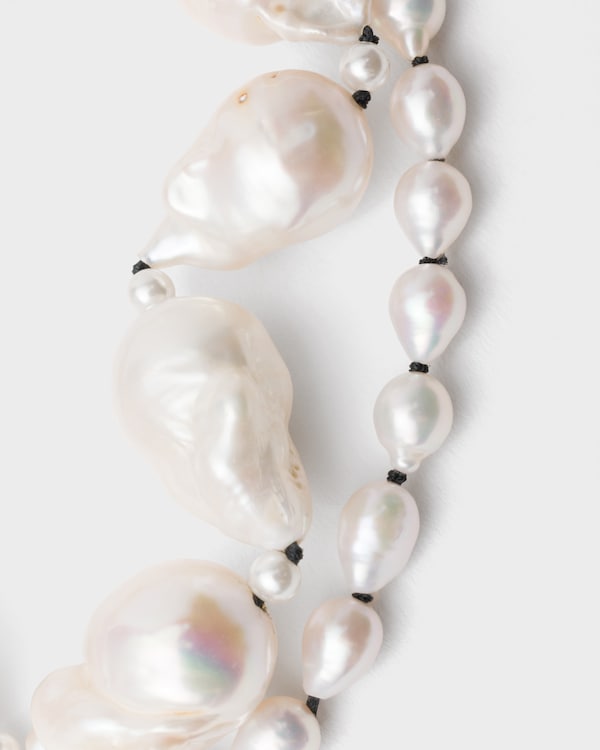 Metal ankle bracelet with pearls - Gold/Pearl Metal ankle bracelet with pearls - Gold/Pearl