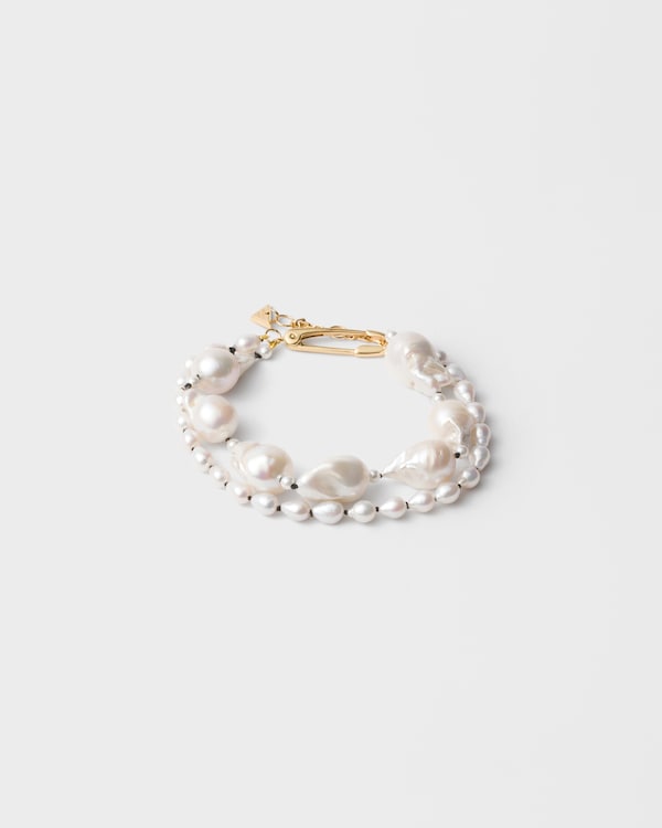 Metal ankle bracelet with pearls - Gold/Pearl Metal ankle bracelet with pearls - Gold/Pearl