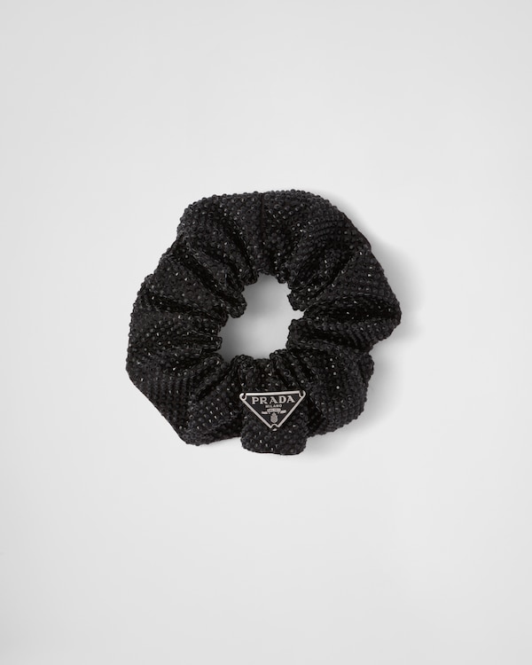 PRADA＊Satin crepe elastic hair ties サテン へアタイ＊送料込 Black/Alabaster White Satin crepe elastic hair ties | PRADA