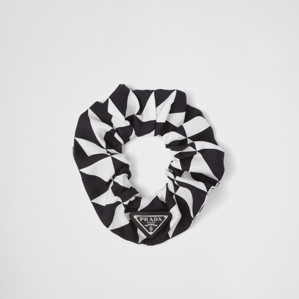 Prada Printed silk twill scrunchie 1