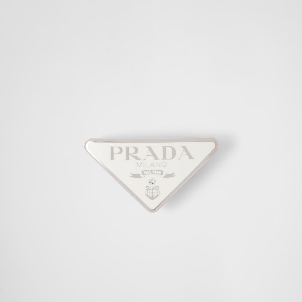 White Metal Hair Clip | Prada