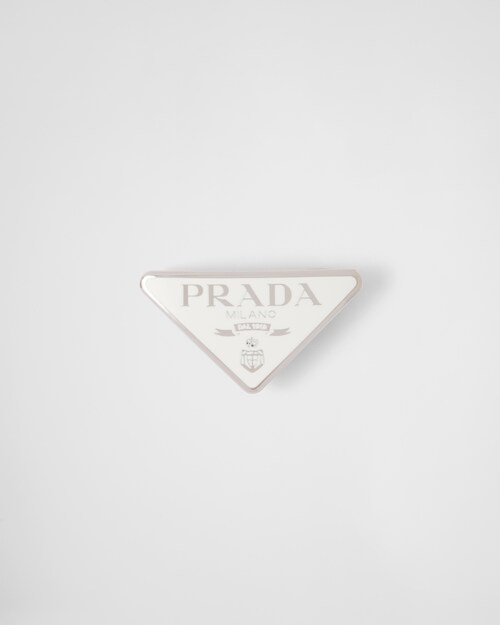 White Metal Hair Clip | Prada