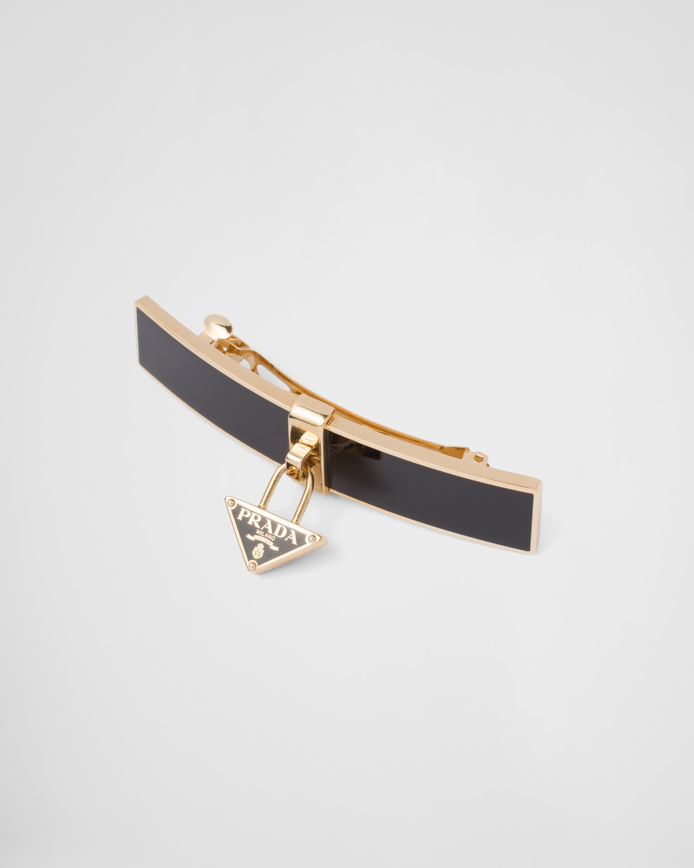 Black/gold Metal hair clip Prada