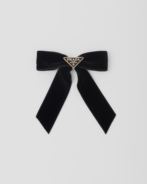 Black Velvet Hair Clip | PRADA