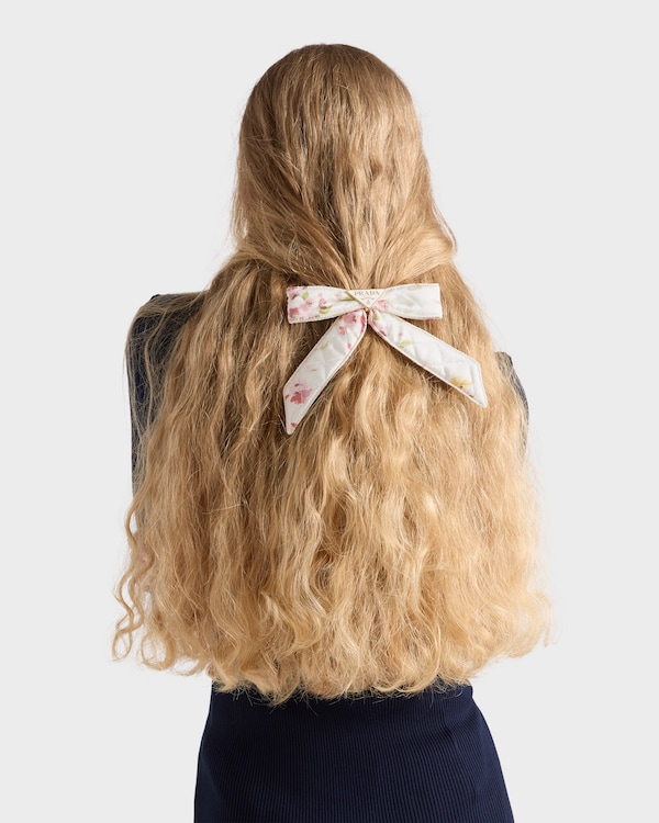 Floral-print satin hair clip Floral-print satin hair clip
