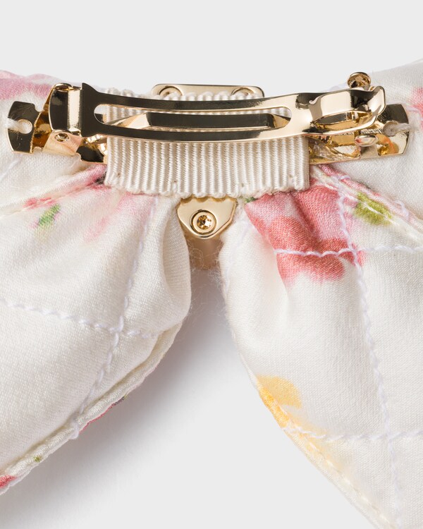 Floral-print satin hair clip Floral-print satin hair clip