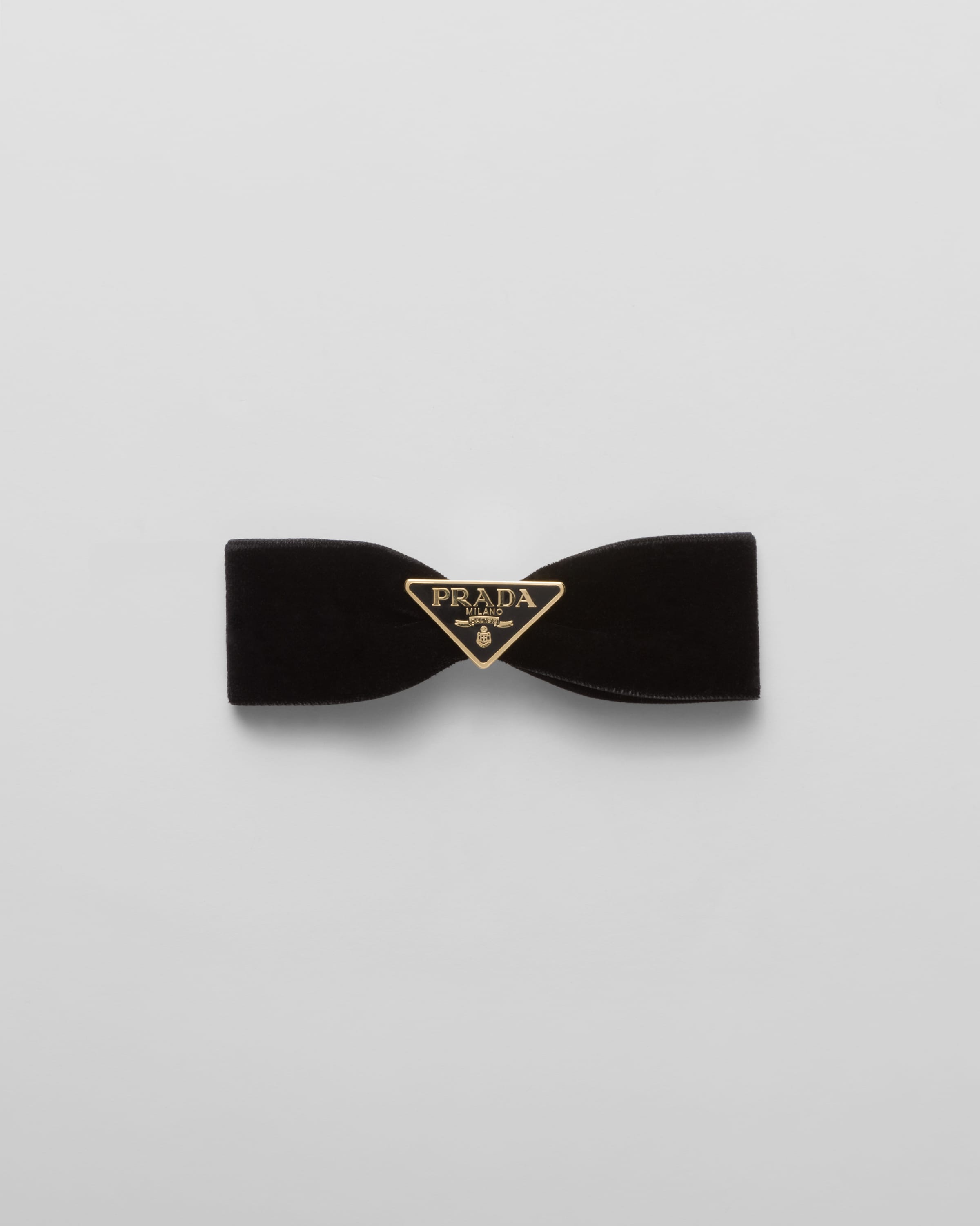 Prada Velvet Hair Clip In Black