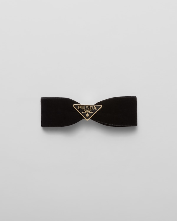 PRADA ブラックベルベットリボン Black Velvet hair clip | PRADA