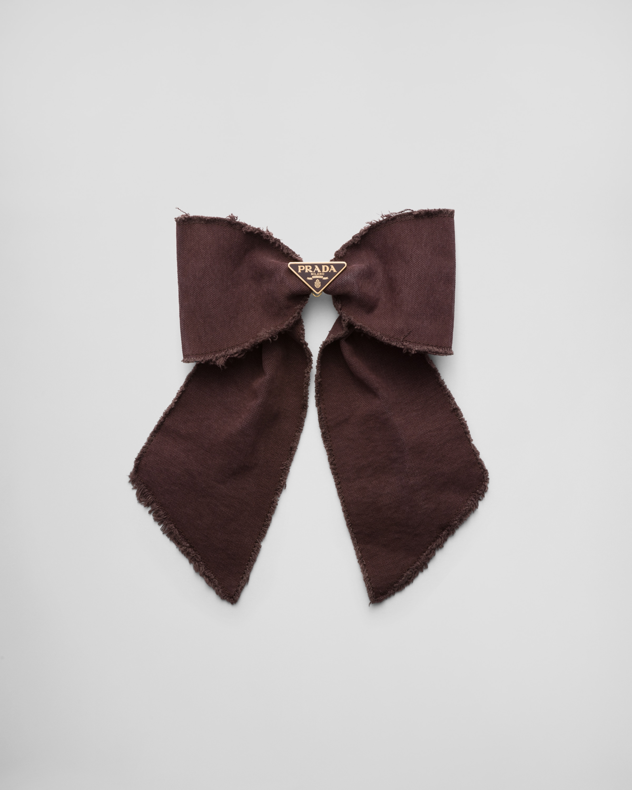 Prada Bow Logo Hair Clip In Burgundy
