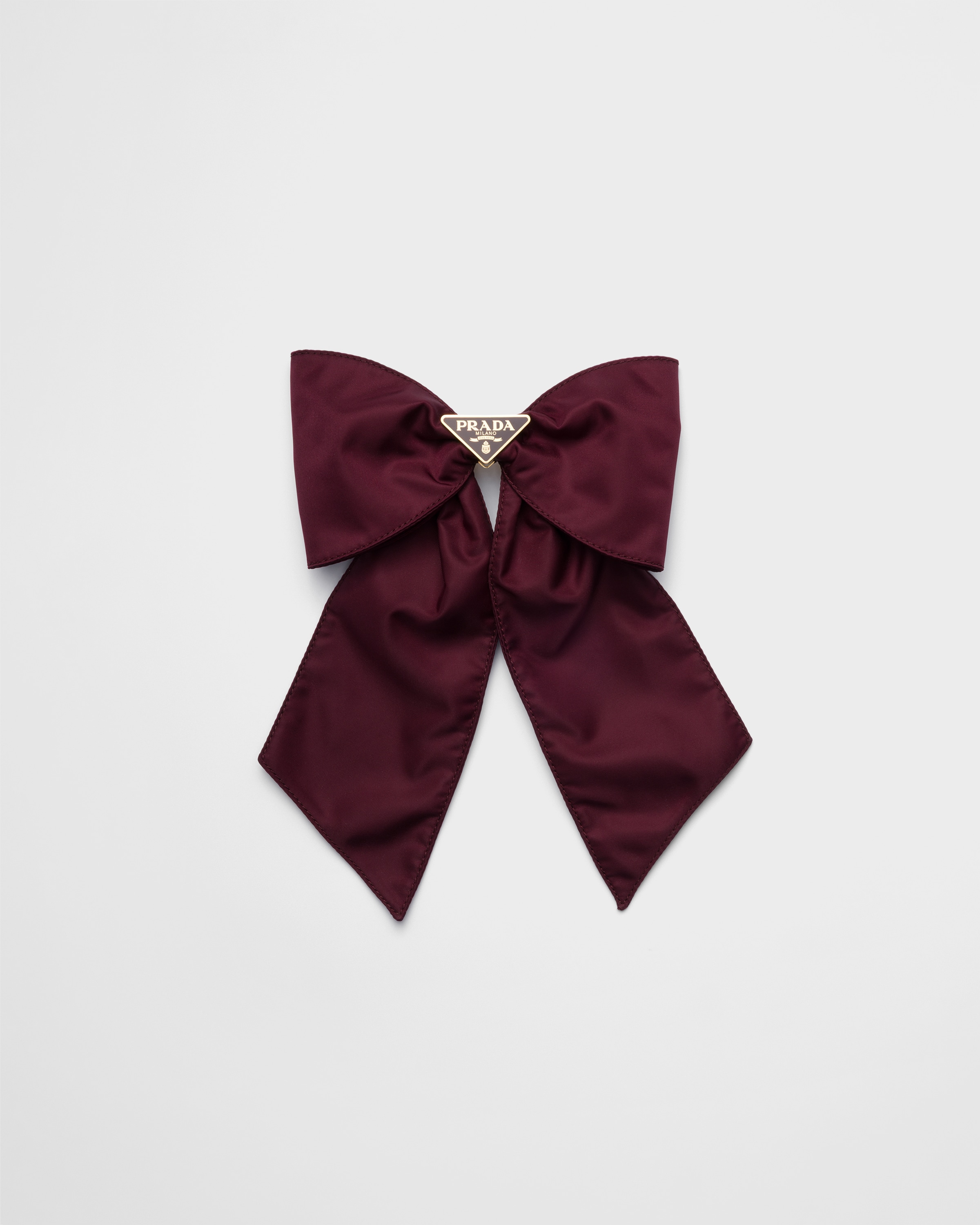 Prada Re-nylon Hair Clip In Burgundy