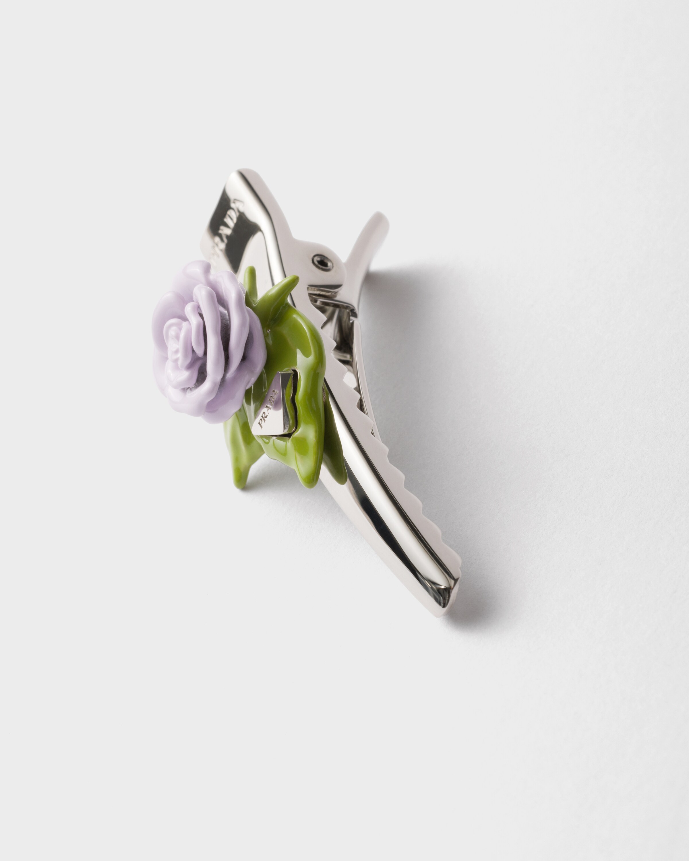 Prada Enamelled Metal Hair Clip In Wisteria