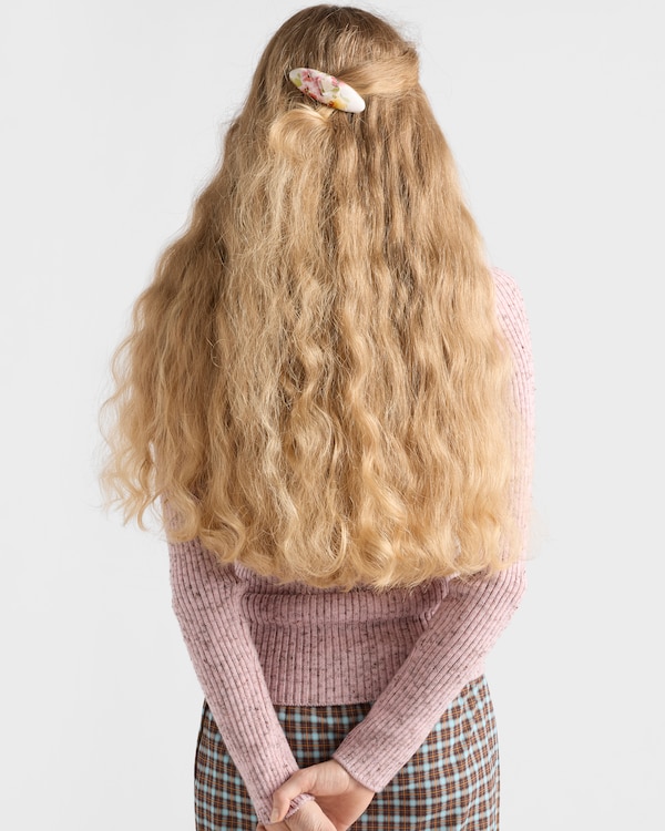 Floral print satin hair clip Floral print satin hair clip