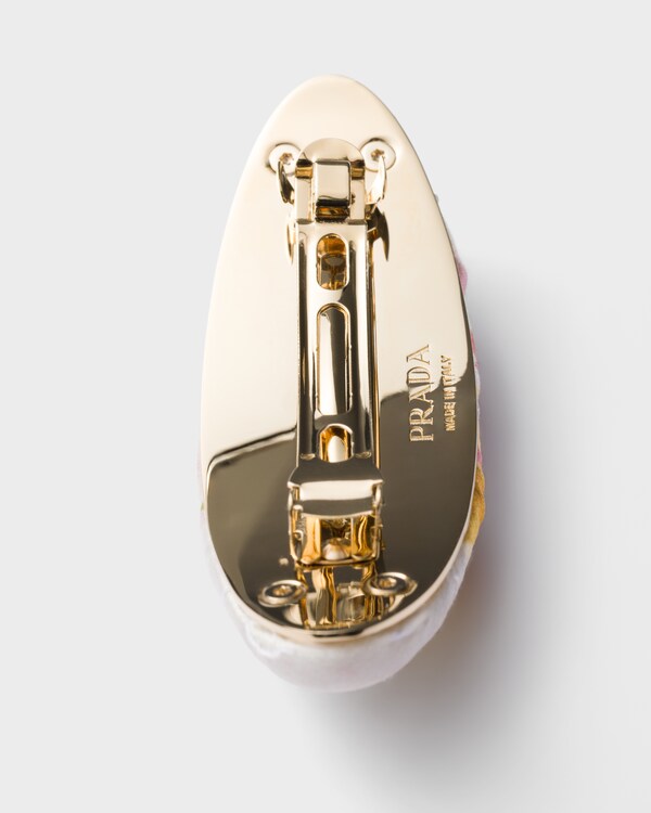 Floral print satin hair clip Floral print satin hair clip