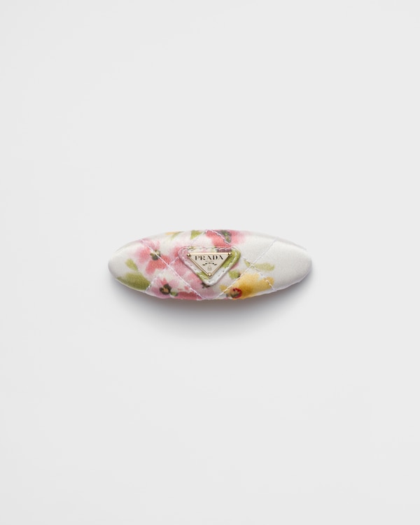 Floral print satin hair clip Floral print satin hair clip