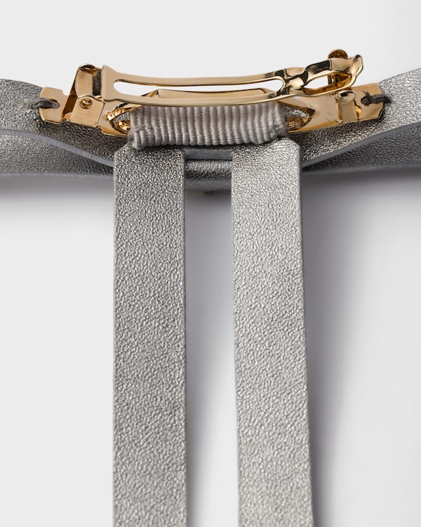 Nappa leather hair clip - Chrome Nappa leather hair clip - Chrome