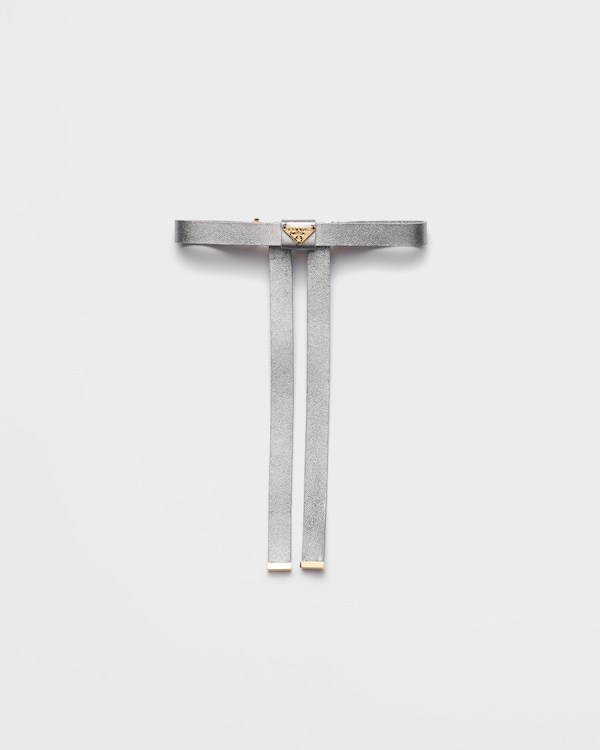 Nappa leather hair clip - Chrome Nappa leather hair clip - Chrome