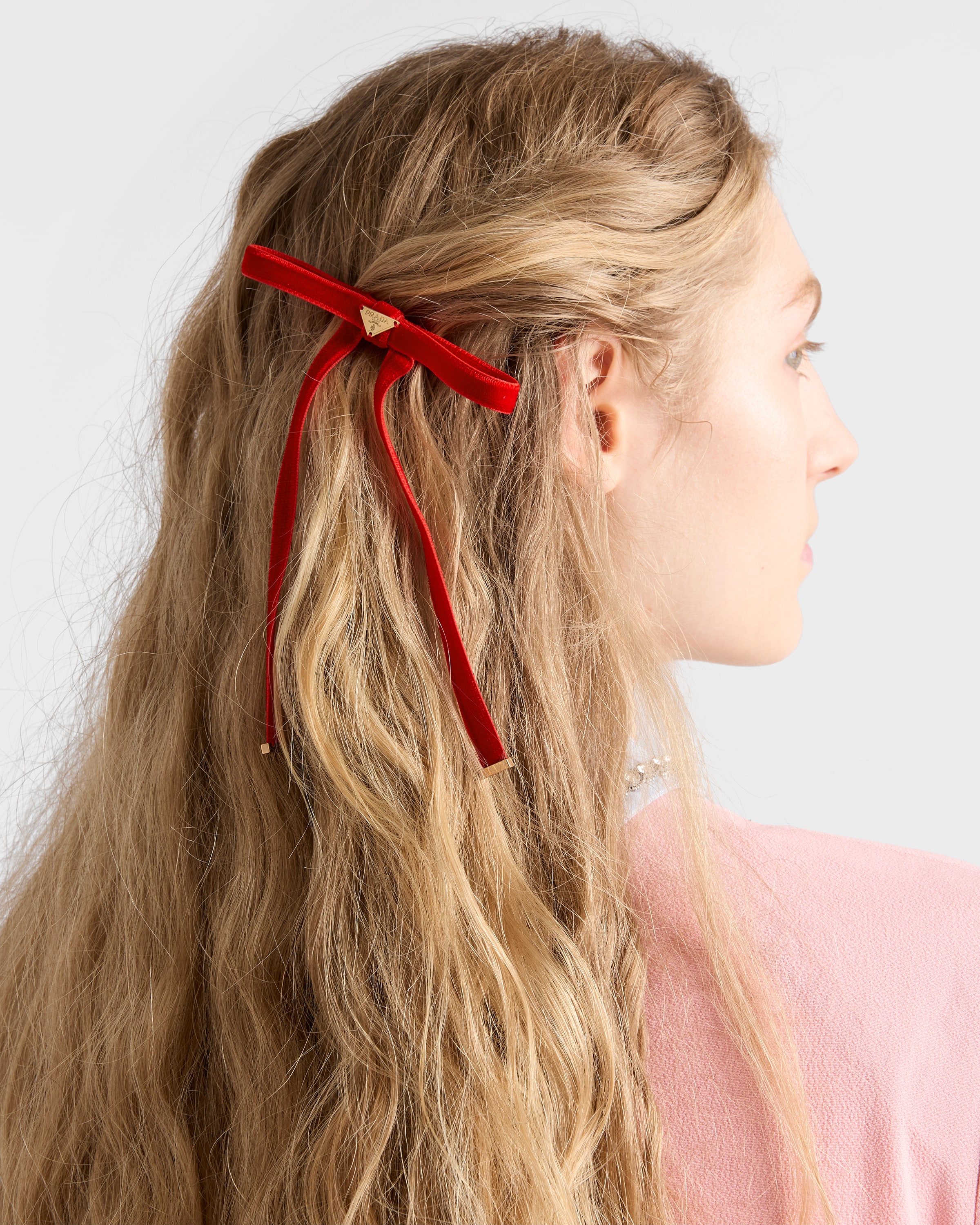 Red Velvet Hair Clip | PRADA