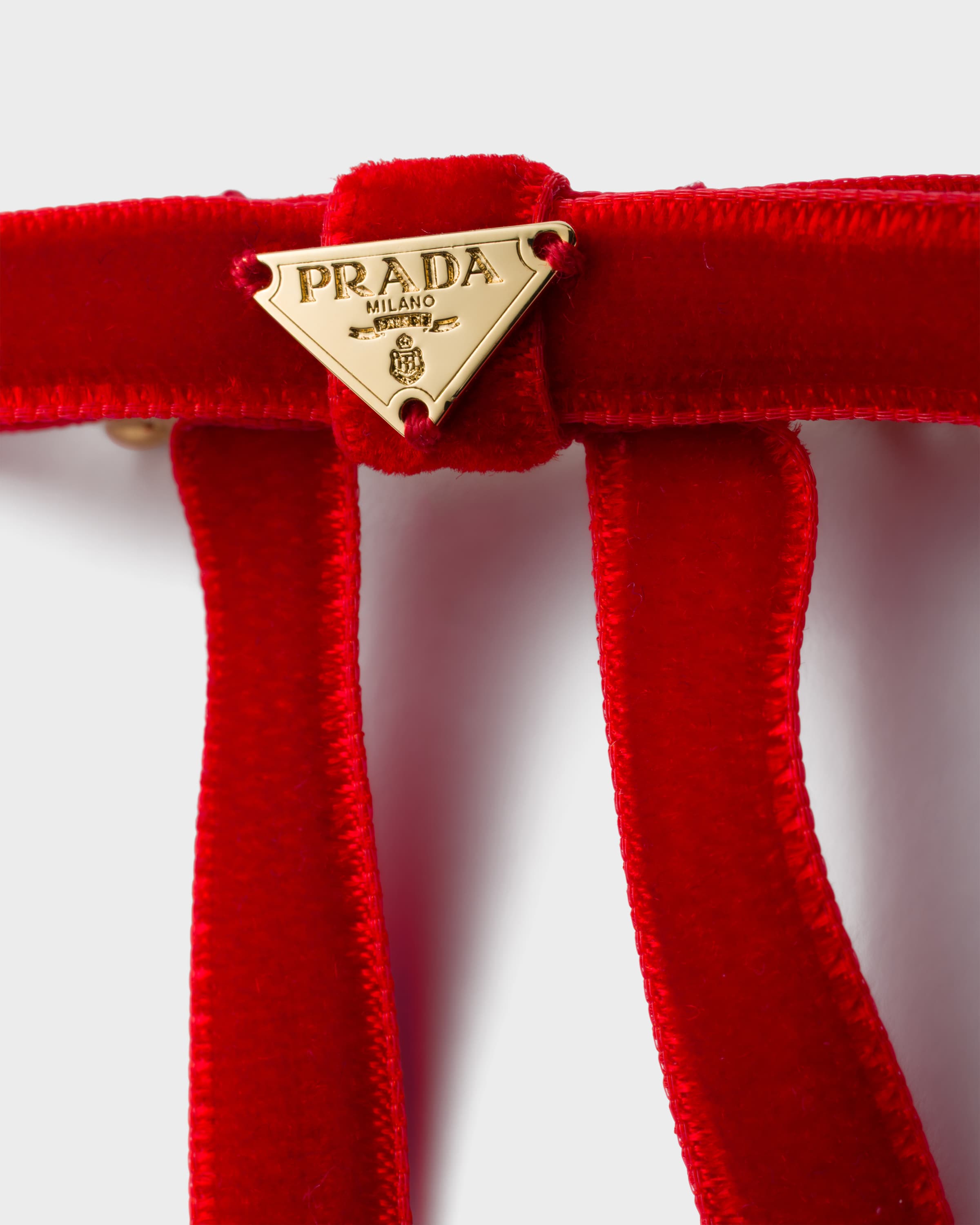 Red Velvet Hair Clip | PRADA