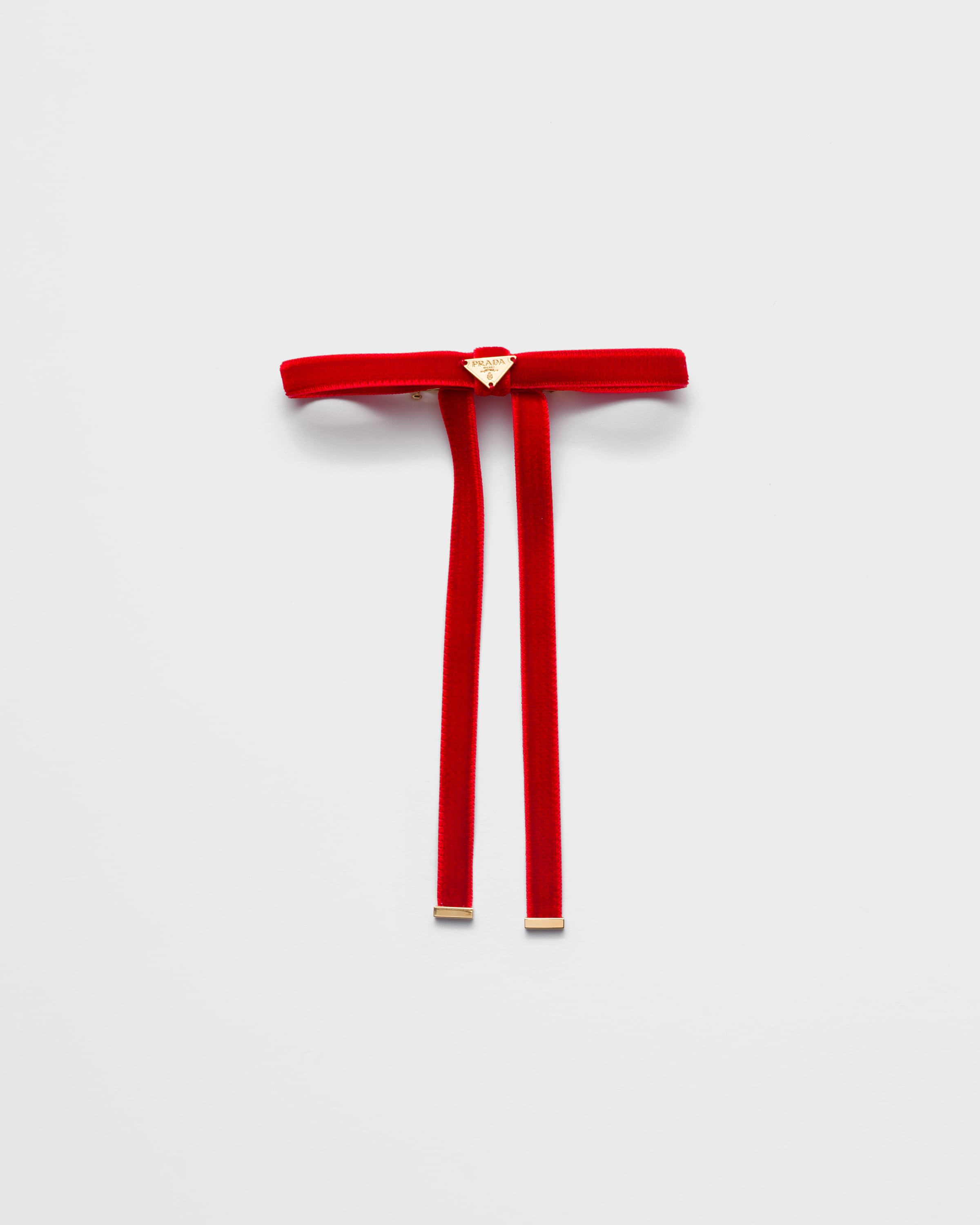 Red Velvet Hair Clip | PRADA