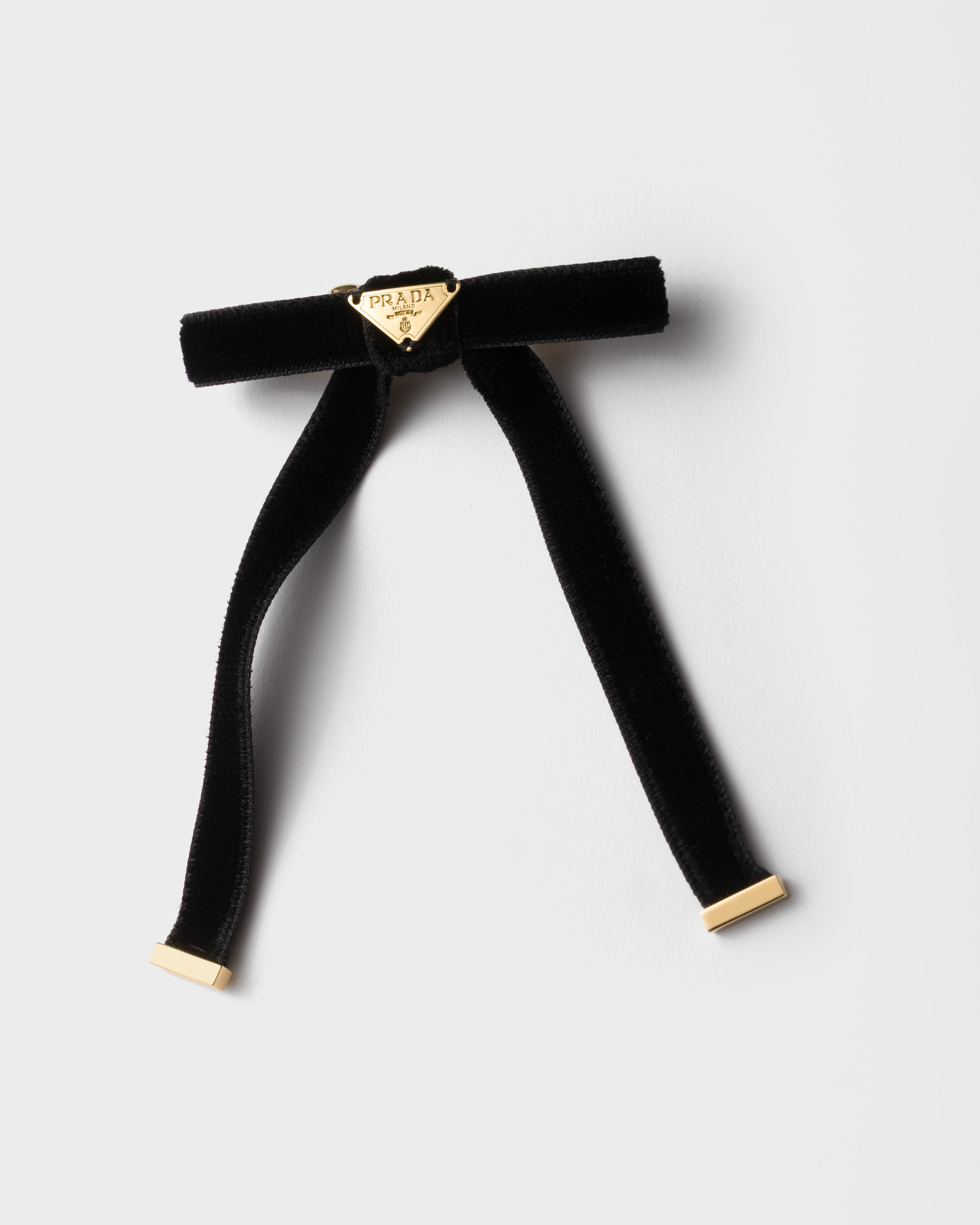 Black Velvet Hair Clips | PRADA