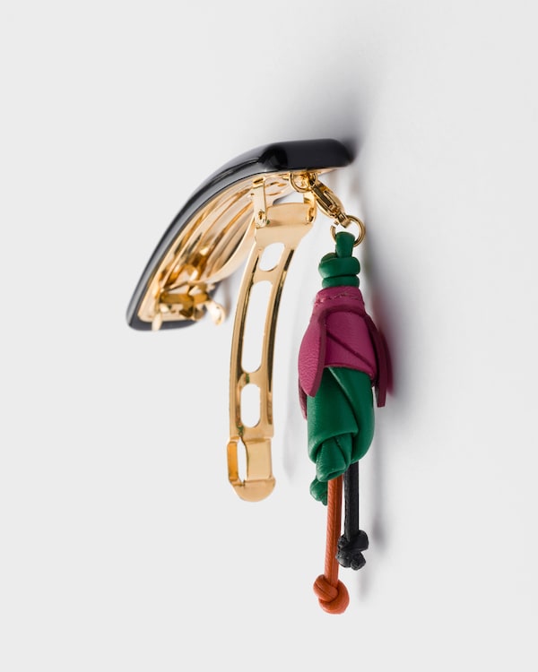 Plexiglas and metal hair clip - Black Plexiglas and metal hair clip - Black